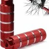 Yuzee 2pcs Bike Foot Pegs Aluminum Alloy Anti-slip 8mm Cycling Pegs For 3/8" Axles Red Bmx Pegs Mtb Cylindrical Pegs Foot Pegs Stunt Pedal For Mountain Bike