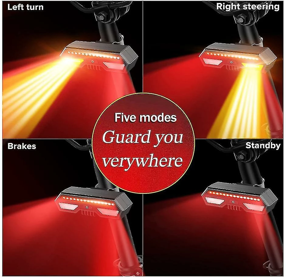 Unbranded Bike Tail Light Chronus, Usb Rechargeable Led Bicycle Rear Lights, Waterproof Safety Riding Turn Signal Rear Warning Light(black) 4 Unbranded Bike Tail Light Chronus, Usb Rechargeable Led Bicycle Rear Lights, Waterproof Safety Riding Turn Signal Rear Warning Light(black) - Image 4