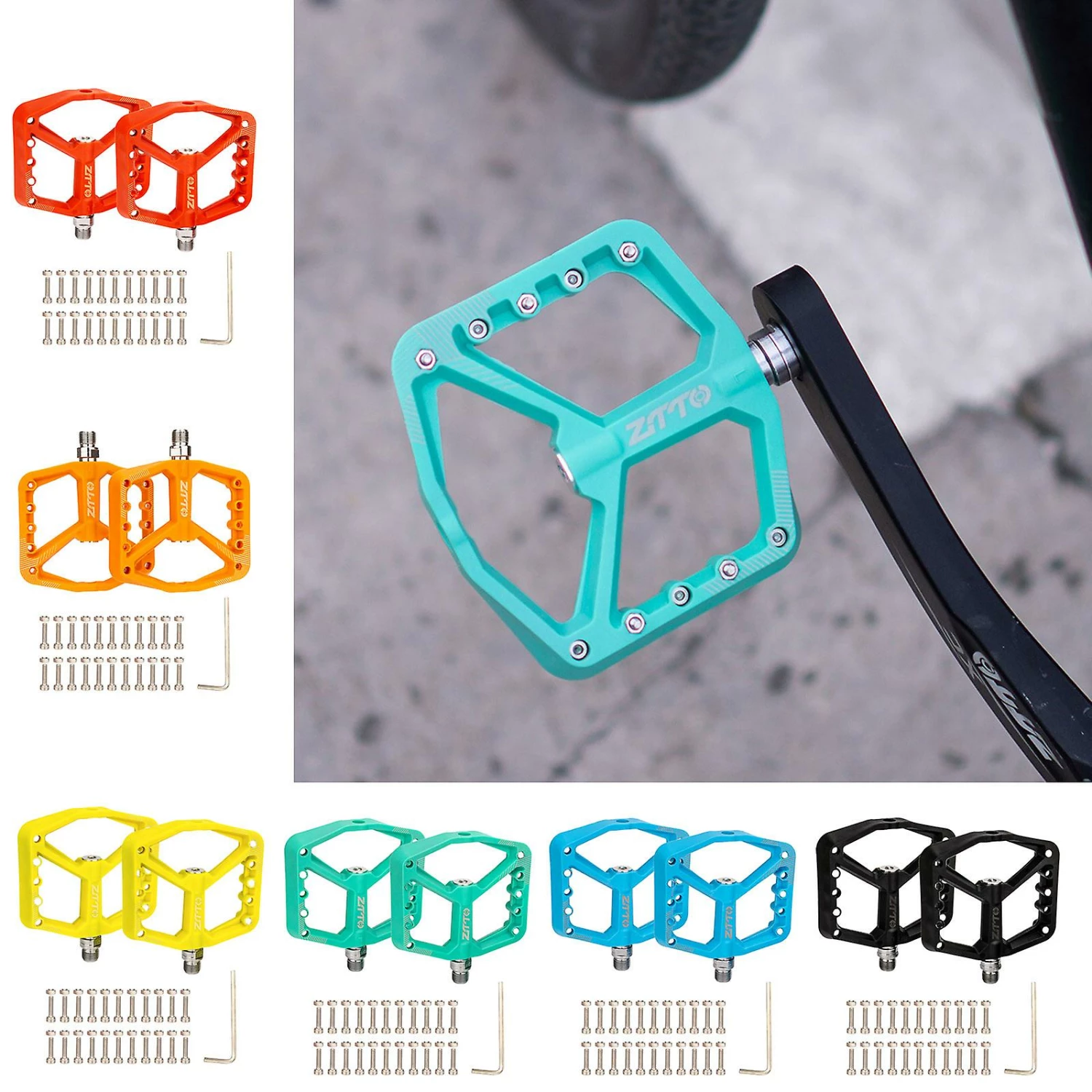 Unbranded Big And Flat Platform Bike Pedals Mtb Bicycle Nylon Pedals Easy Installation 2 Unbranded Big And Flat Platform Bike Pedals Mtb Bicycle Nylon Pedals Easy Installation - Image 2