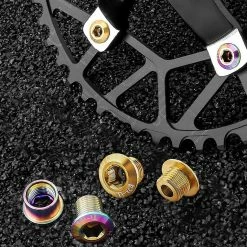 Unbranded Muqzi 4 Pcs Bike Chainring Screw Tc4 Crank Chain Ring Bolts Bmx 1 -Bikes Shop 473990961 max