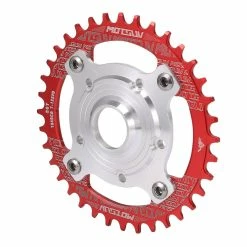 Unbranded 104bcd E-bike Chainring+adapter Compatible With Tongsheng Tsdz Crankset,red 36t