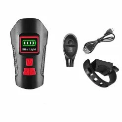 Unbranded Night Set, Multifunctional Stopwatch Bicycle Lights Speaker Front And Rear, Waterproof Bike Usb Rechargeable With Tail Lights