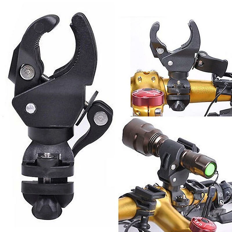 Unbranded Universal 90360 Degree Rotating Bike Bicycle Handlebar Led Flashlight Torch Mount Clamp Clip Holder Grip Bracket (black) 2 Unbranded Universal 90360 Degree Rotating Bike Bicycle Handlebar Led Flashlight Torch Mount Clamp Clip Holder Grip Bracket (black) - Image 2