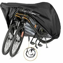 Giveuphesit 1 Pcs Bike Cover For 2 Or 3 Bikes - Outdoor Waterproof Bicycle Covers - 210d Ripstop Material Offers Constant Protection For All Types Of Bicycles