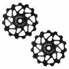 Unbranded 2x 15t 7075 Bicycle Rear Derailleur Pulley Road Bike Guide Roller Tensioner Part Cycling,black