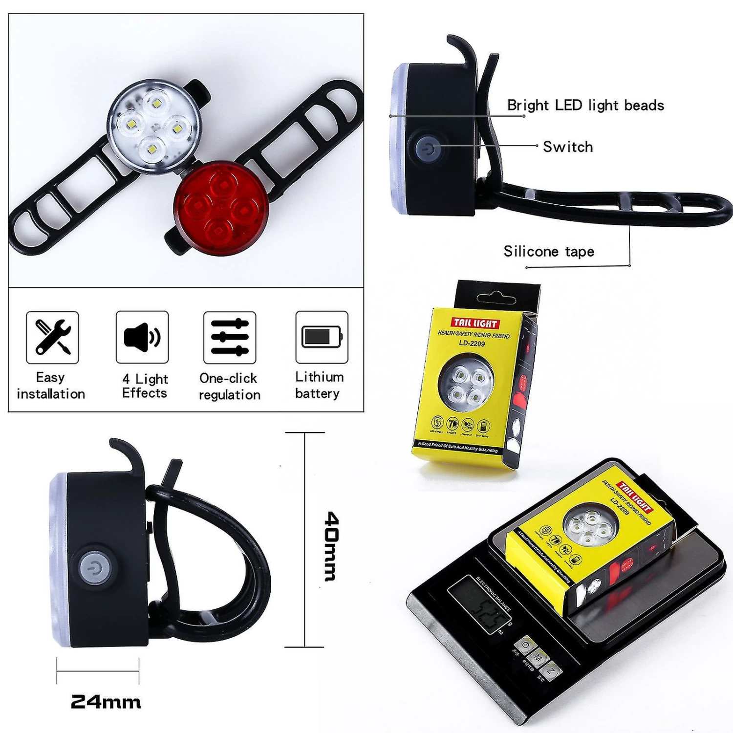 Unbranded Cycling Running Lights Mountain Bike Mtb Usb Charging Headlight Tail Light Set 2 Unbranded Cycling Running Lights Mountain Bike Mtb Usb Charging Headlight Tail Light Set - Image 2