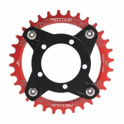 Unbranded E-bike Crankset 104bcd For Mid-drive Aluminum Alloy Electric Bike Accessories,red 32t