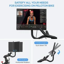 Unbranded 360 Degree Aviation Aluminum Screen Monitor Adjuster Replacement For Peloton Bike Swivel Arm For Peloton Screen -Bikes Shop 568780407 max