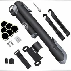 Unbranded Bicycle Pump Mountain Bike Road Bike High Pressure Mini Pump Barometer Set