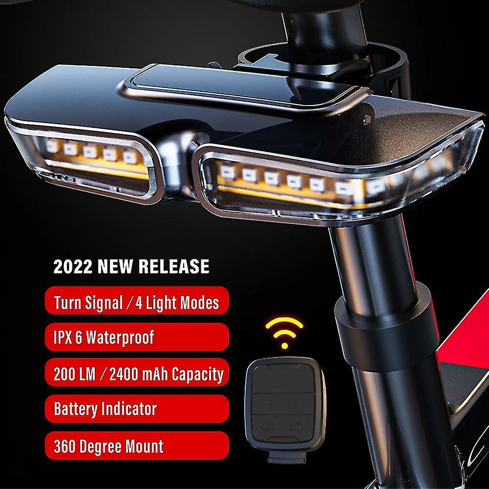 Unbranded Bike Turn Signal Indicator Light Wireless Remote Control Flash Headlight For Bicycle Usb Rechargeable Taillight Front Back Lamp 2 Unbranded Bike Turn Signal Indicator Light Wireless Remote Control Flash Headlight For Bicycle Usb Rechargeable Taillight Front Back Lamp - Image 2
