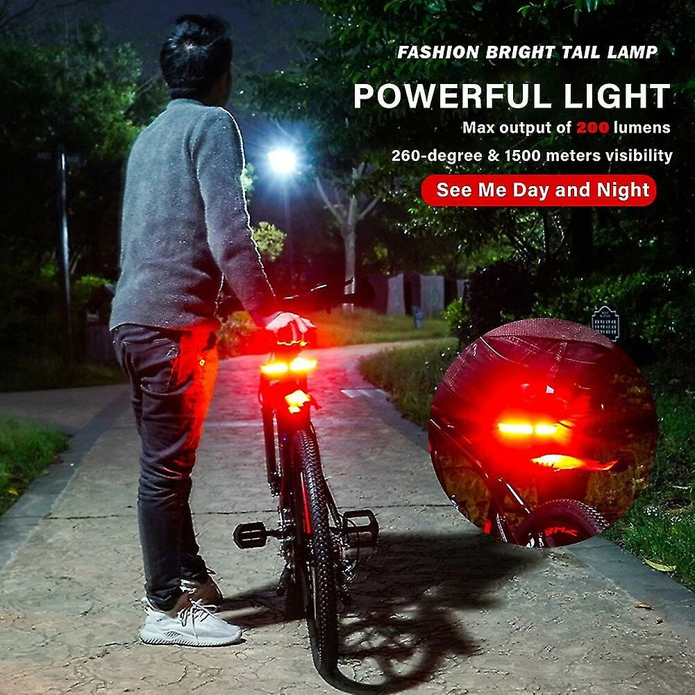 Unbranded Bike Turn Signal Indicator Light Wireless Remote Control Flash Headlight For Bicycle Usb Rechargeable Taillight Front Back Lamp 5 Unbranded Bike Turn Signal Indicator Light Wireless Remote Control Flash Headlight For Bicycle Usb Rechargeable Taillight Front Back Lamp - Image 5