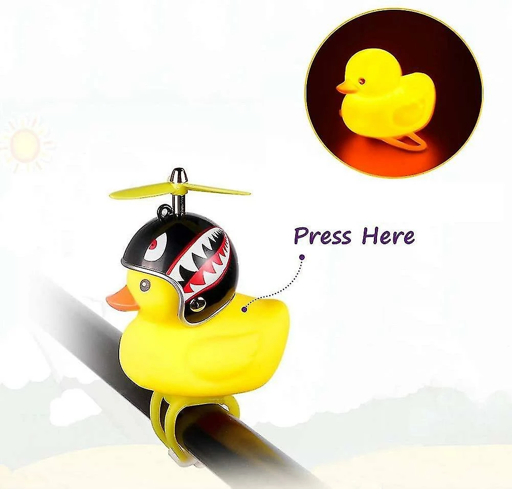 Mryenc Duck Bike Bell, Rubber Duck Bike Accessories With Led Light 2 Mryenc Duck Bike Bell, Rubber Duck Bike Accessories With Led Light - Image 2