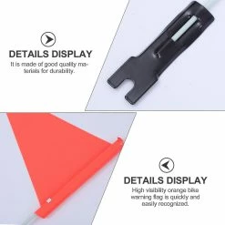 Mryenc 1 Set Bike Safety Flag Fiberglass Pole Children"s Tail Triangular Flag -Bikes Shop 597396663 max