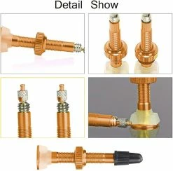 DEWENWILS Dww-2pcs Tubeless Valve Stem Mtb Bike Valve Stem Golden Aluminum Alloy -Bikes Shop 601190197 max