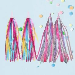 Unbranded 2 Pairs Bike Streamers Bicycle Handlebar Tapes For Kids Boys Girls Children, Scooter Tassels Decoration