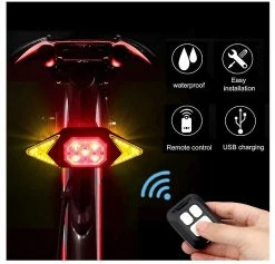 Unbranded Bike Turn Signal,usb Recharable Led Warning With Wireless Remote For Safety Day Riding() -Bikes Shop 625867163 max