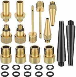 Unbranded Bike Valve Adapters, 24 Pcs Bike Inflation Adapter Kit, Bike Valve With Seal Ring, Easy To Install For Dv Av Sv Bike Pump Compressors Pumps