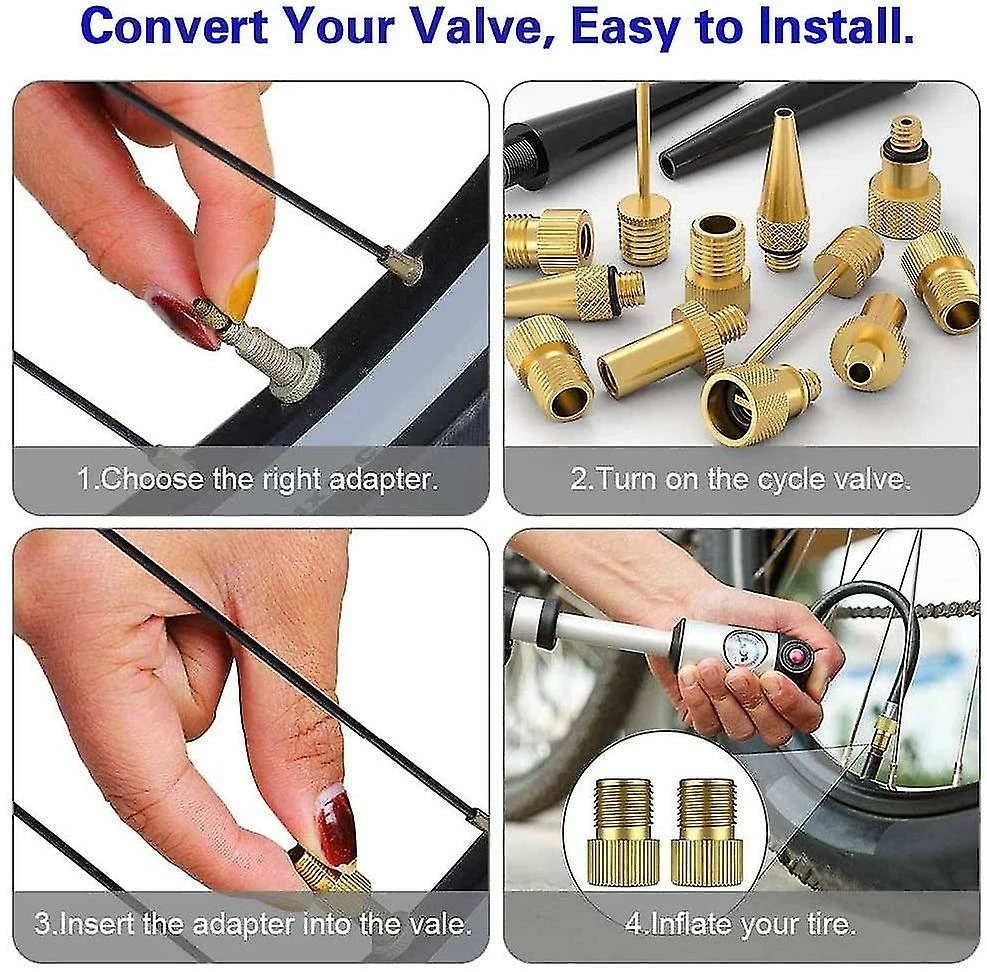 Unbranded Bike Valve Adapters, 24 Pcs Bike Inflation Adapter Kit, Bike Valve With Seal Ring, Easy To Install For Dv Av Sv Bike Pump Compressors Pumps 4 Unbranded Bike Valve Adapters, 24 Pcs Bike Inflation Adapter Kit, Bike Valve With Seal Ring, Easy To Install For Dv Av Sv Bike Pump Compressors Pumps - Image 4