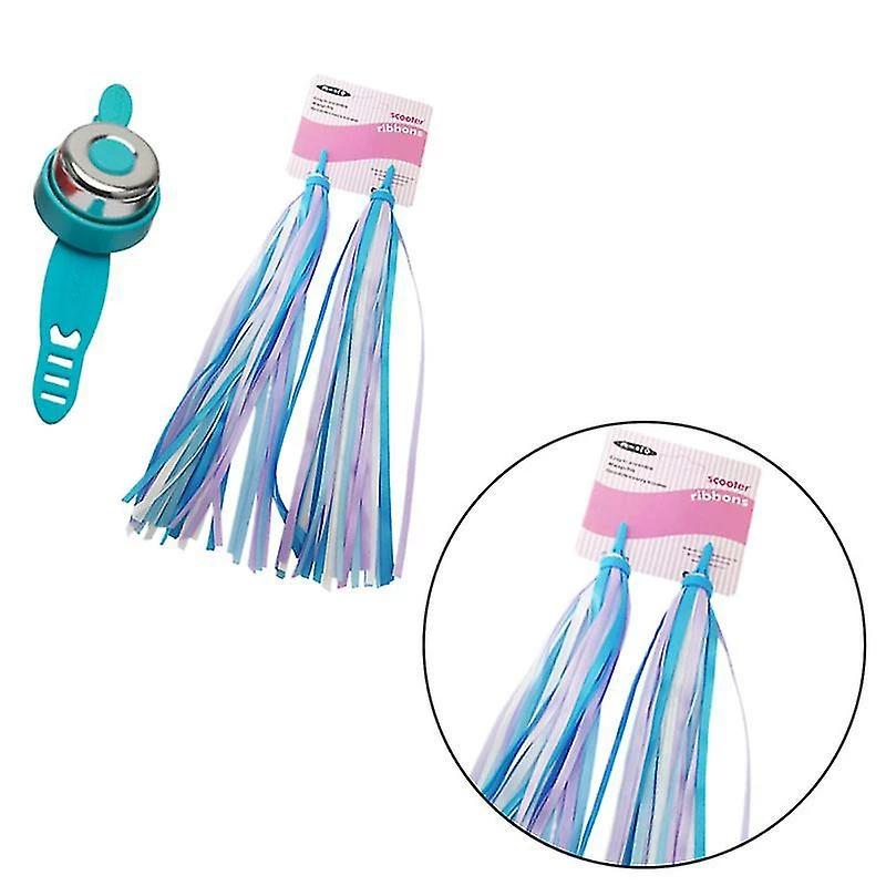 Unbranded 2pcs Children Bike Grips Tassels With 1pc Bell Set Scooter Ribbons Handlebar Weave Streamers Bike Accessories (blue Tassels And Red Bell) 4 Unbranded 2pcs Children Bike Grips Tassels With 1pc Bell Set Scooter Ribbons Handlebar Weave Streamers Bike Accessories (blue Tassels And Red Bell) - Image 4