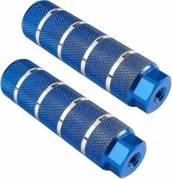 Nufasion Bike Foot Pegs, Axle Rear Foot Pegs Aluminum Alloy Stunt Pegs Anti-slip Rear Feet Pedals For Mountain Bikes Bicycle1setblue