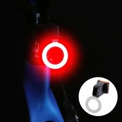 Unbranded Shxx Flashlight For Bicycle Rear Lantern Ip64 Waterproof Usb Charge Tail Lights Mtb Bike Light Accessories Round Xq-zxc21