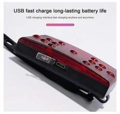 Unbranded Bicycle Turn Signal Led Mountain Bike Smart Wireless Remote Control Tail Light Usb Charging Warning Light Riding Accessories(black) -Bikes Shop 642429784 max