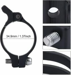 Unbranded Bicycle Front Derailleur Clamp 34.9, Bike Front Derailleur Clamp, Aluminum Alloy Bicycle Front Derailleur Clip Adapter, Bicycle Accessory (34.9mm) -Bikes Shop 642433299 max