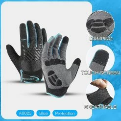 Unbranded Men's Cycling Gloves Women Mtb Motorcycle Accessories Shockproof Mittens Bicycle Touchscreen Breathable Full Finger Bike Gloves