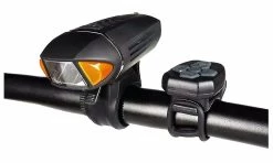 Unbranded Ipx4 Waterproof Bicycle Lights Black Usb Rechargeable Led Bike Remote Control Headlight Bicycle Front Turn Signal Horn Light Cycling Accessories(black