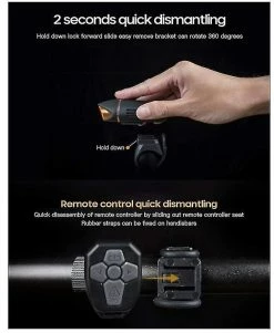 Unbranded Ipx4 Waterproof Bicycle Lights Black Usb Rechargeable Led Bike Remote Control Headlight Bicycle Front Turn Signal Horn Light Cycling Accessories(black -Bikes Shop 642436035 max