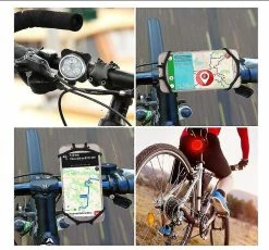 Unbranded 4 Pieces Usb Rechargeable Bicycle Light Front Back Bike Lights Set With 1 Piece 360 Degree Rotation Silicone Bicycle Phone Mount Bike Accessories Bike -Bikes Shop 642440198 max