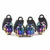 Unbranded Accretion Aluminum Valve Stem Caps For Car, Motorbike, Trucks, Bike And Bicyclecolorful4 Pack
