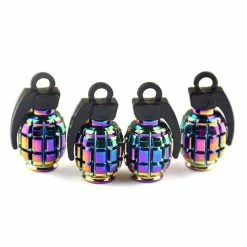 Unbranded Accretion Aluminum Valve Stem Caps For Car, Motorbike, Trucks, Bike And Bicyclecolorful4 Pack