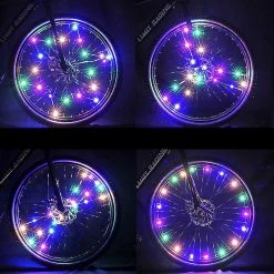 Unbranded 2-tire Pack Bike Wheel Lights - Waterproof Led Bike Spoke Lights For Adult Bike/kids Bike Night Riding - 7 Colors Led Outdoor Bicycle Tire Safety Ligh