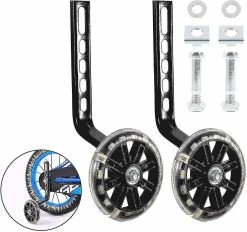 Unbranded Cycling Training Wheels, 1 Pair Bicycle Training Wheels For Kids Black Bike Stabilizers Support Wheels Boys Girls