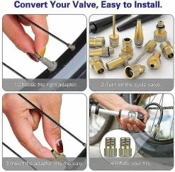 Unbranded Bike Valve Adapters, 24 Pcs Bike Inflation Adapter Kit, Bike Valve With Seal Ring, Easy To Install For Dv Av Sv Bike Pump Compressors Pumps -Bikes Shop 659692824 max