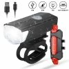 Unbranded Mtb Bike Bicycle Cycling Usb Rechargeable Led Head Front Light Rear Tail Lamp
