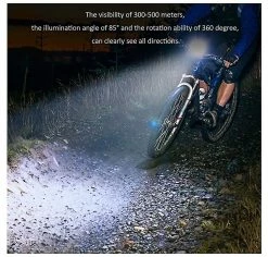 Unbranded Bike Accessories, Cycling Torch,headlamp Bike Taillight Front Tail Integration Usb Rechargeable Flashlight(black) -Bikes Shop 678486167 max