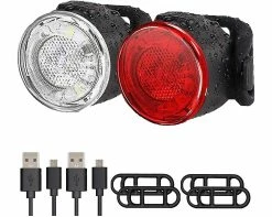 Unbranded Led Bike Lights Set, Ultra Bright Front And Back Rear Bicycle Light, Ipx5 Waterproof Mountain Road Cycle Headlight And Taillight Set (black)