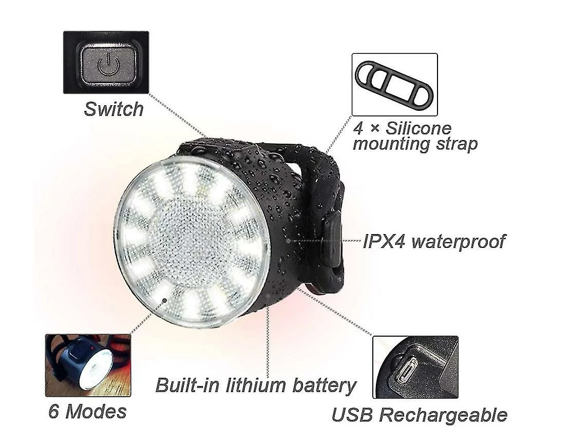 Unbranded Led Bike Lights Set, Ultra Bright Front And Back Rear Bicycle Light, Ipx5 Waterproof Mountain Road Cycle Headlight And Taillight Set (black) 2 Unbranded Led Bike Lights Set, Ultra Bright Front And Back Rear Bicycle Light, Ipx5 Waterproof Mountain Road Cycle Headlight And Taillight Set (black) - Image 2