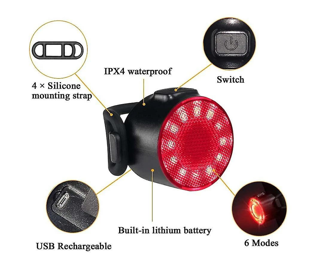 Unbranded Led Bike Lights Set, Ultra Bright Front And Back Rear Bicycle Light, Ipx5 Waterproof Mountain Road Cycle Headlight And Taillight Set (black) 3 Unbranded Led Bike Lights Set, Ultra Bright Front And Back Rear Bicycle Light, Ipx5 Waterproof Mountain Road Cycle Headlight And Taillight Set (black) - Image 3