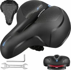 Minmin Comfort Bike Saddle, Bike Saddle With Dual Spring Shock Absorber Ball, Ergonomic Comfort Bike Saddle, Bike Saddle For Mountain Bike/mtb/bikes/folding