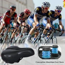 Minmin Comfort Bike Saddle, Bike Saddle With Dual Spring Shock Absorber Ball, Ergonomic Comfort Bike Saddle, Bike Saddle For Mountain Bike/mtb/bikes/folding -Bikes Shop 679131549 max