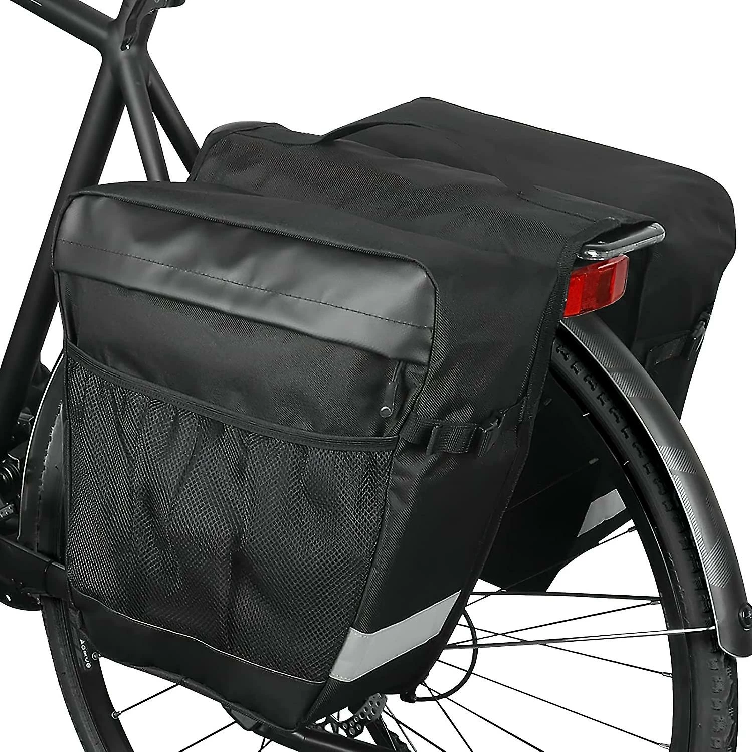 Minmin Rear Pannier Bag, Waterproof 28l Frame Bag Double Door Bike Pannier, Bike Rear Seat Pannier With Handle, Reflective Strip 1 Minmin Rear Pannier Bag, Waterproof 28l Frame Bag Double Door Bike Pannier, Bike Rear Seat Pannier With Handle, Reflective Strip