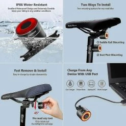 Uk Story Smart Bike Tail Light Ultra Bright Back Brake Light Usb Rechargeable Led Taillight Waterproof Road Cycling Lights -Bikes Shop 715965458 max