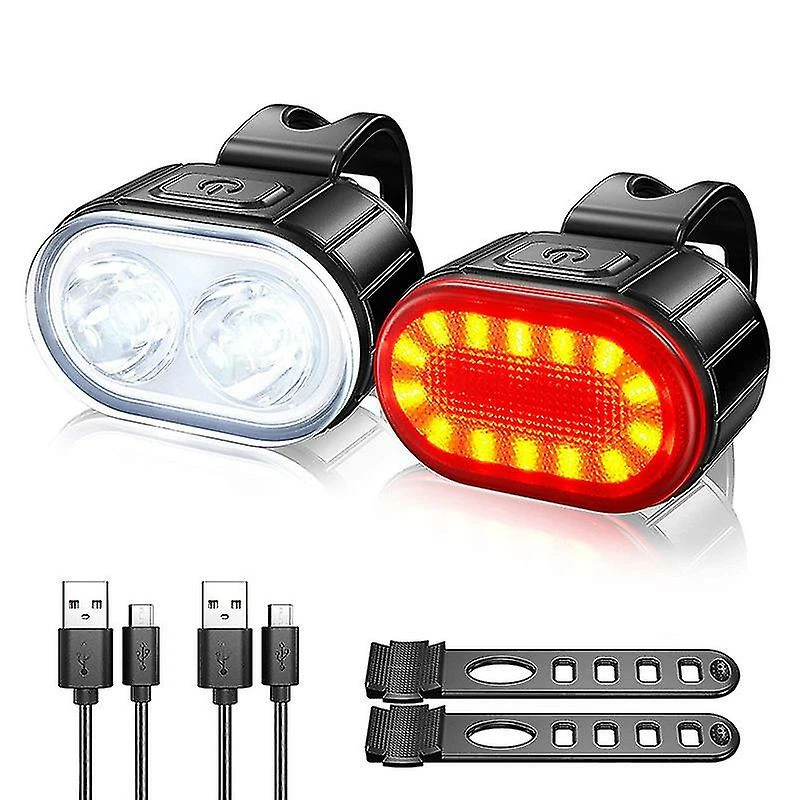 Unbranded Bike Light Set Rechargeable Rainproof Super Bright Bicycle Lights Night Riding 1 Unbranded Bike Light Set Rechargeable Rainproof Super Bright Bicycle Lights Night Riding