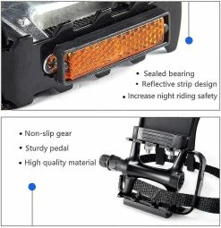 Luluzhu Bike Pedals With Clips And Straps, For Spin Bike, Exercise Bike And Outdoor -Bikes Shop 727328904 max