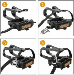 Luluzhu Bike Pedals With Clips And Straps, For Spin Bike, Exercise Bike And Outdoor -Bikes Shop 727328906 max
