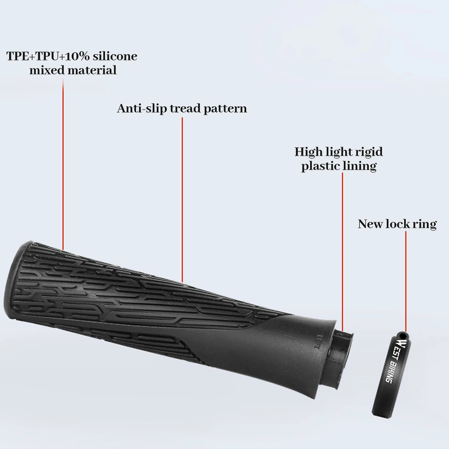 Unbranded 2pcs Bike Handle Grips Non-slip Bicycle Handlebar Grips Specialize Replacements 3 Unbranded 2pcs Bike Handle Grips Non-slip Bicycle Handlebar Grips Specialize Replacements - Image 3