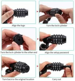 Luluzhu Bike Lock Cable, Portable Mini Bicycle Lock Security 4 Digit Resettable Combination Coiling Cable Lock For Baby Strollers, Suitcases And Laptop B -Bikes Shop 741547983 max